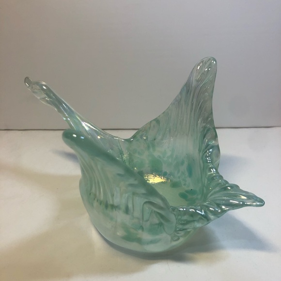 Murano Sea-Green Glass Bird Sculpture Hand Blown - Picture 2 of 9